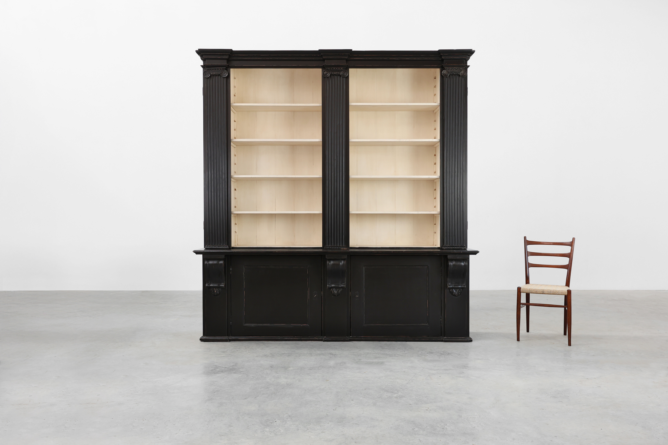 20th Century Black Tall Library Cabinet in MDF, United Kingdom thumbnail